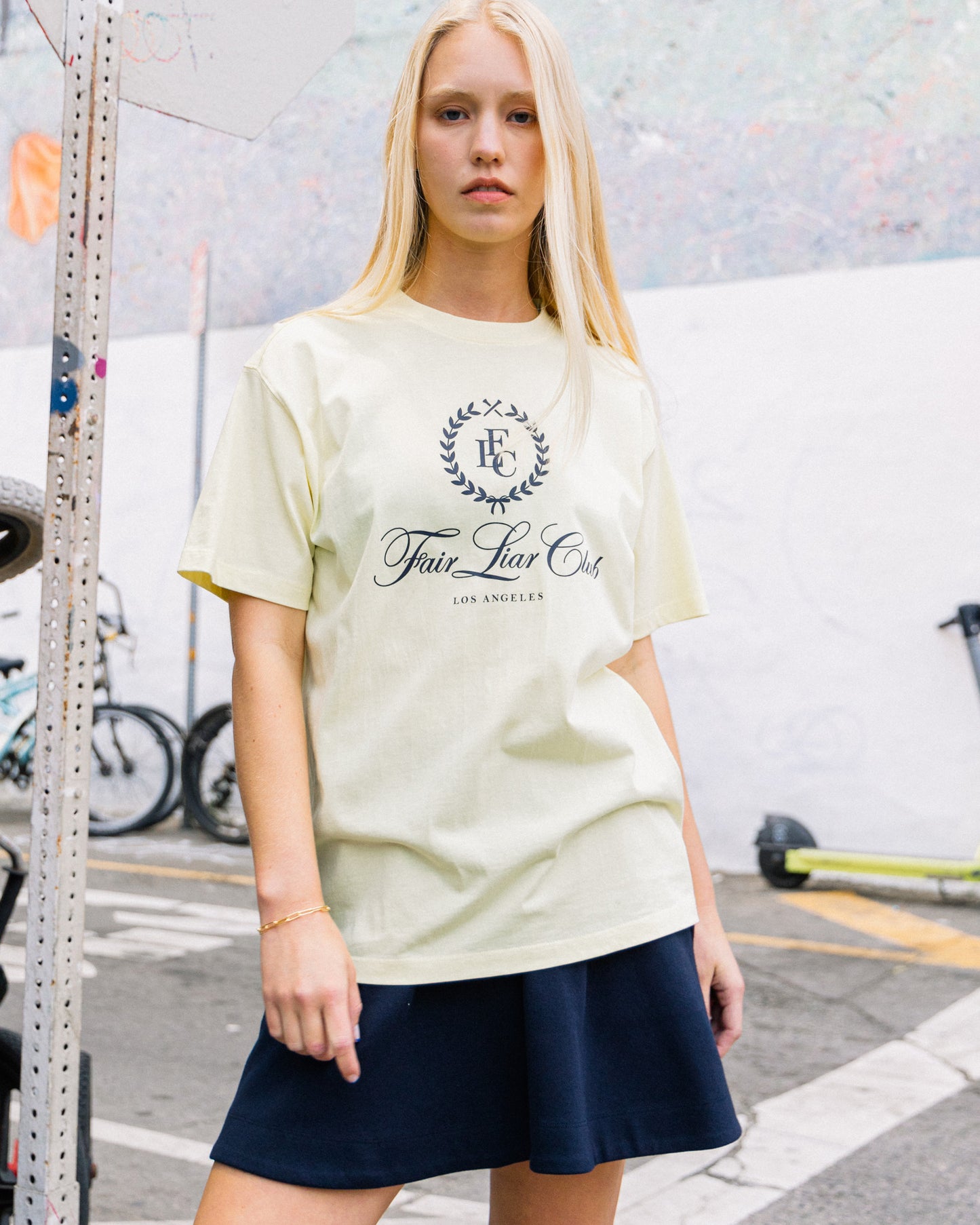 FLC Oversized LA T-shirts- Yellow