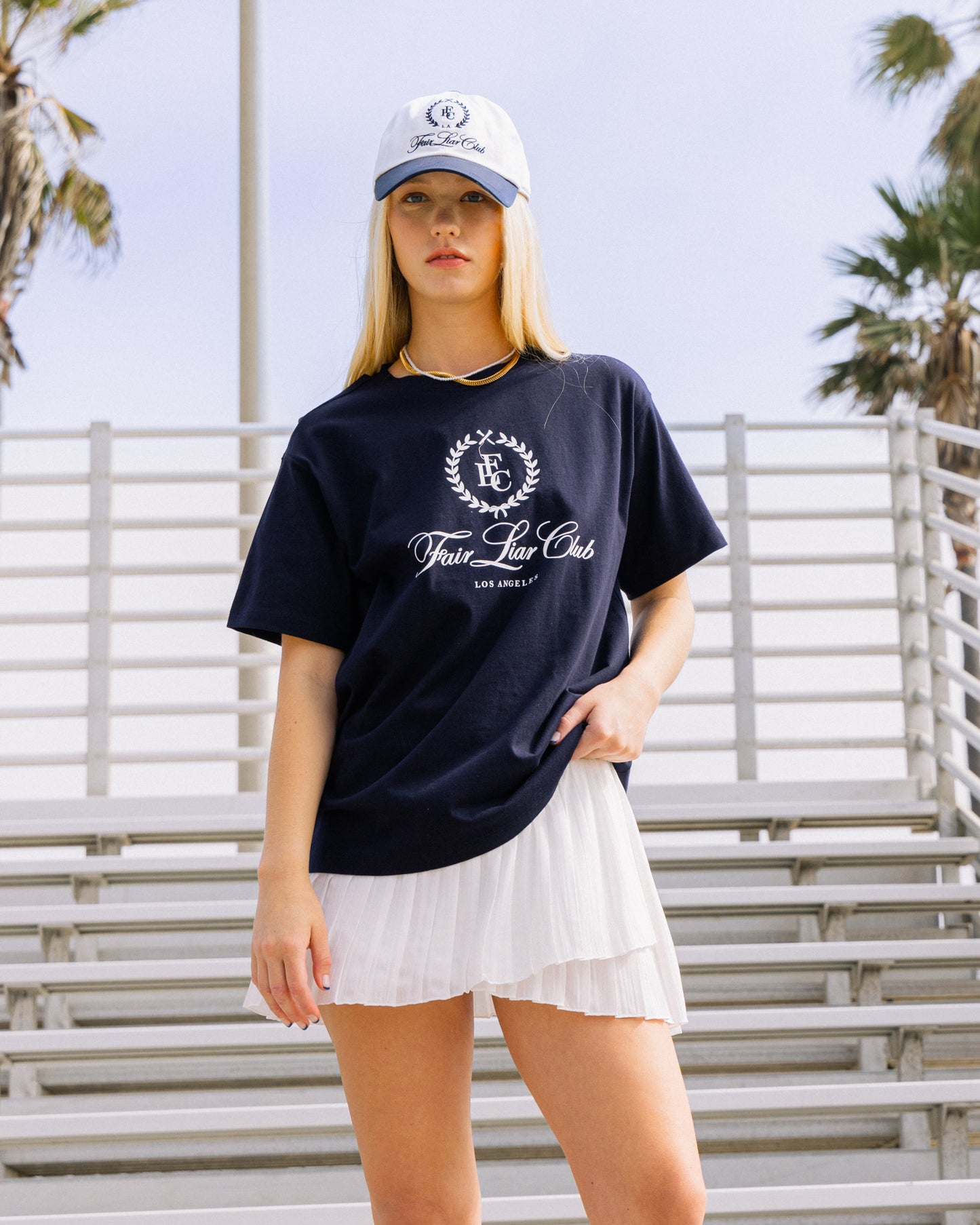 FLC Oversized LA T-shirts- Navy