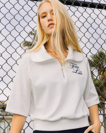 FLC Half Zip Pullover- White