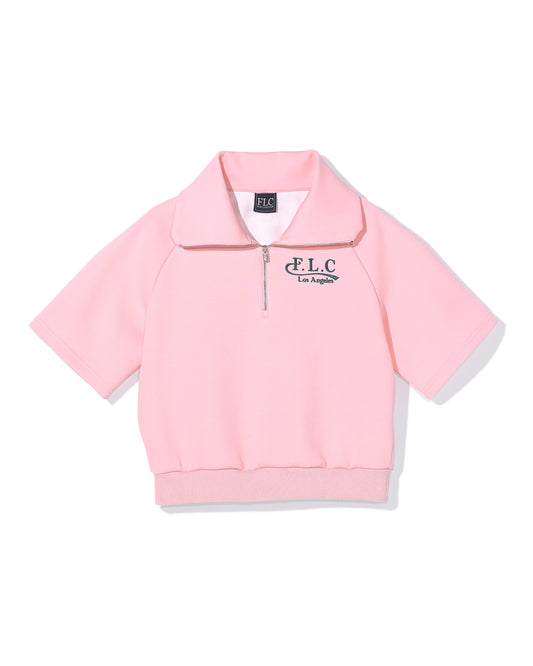 FLC ESSENTIAL HALF ZIP SIGNATURE PULLOVER - Pink