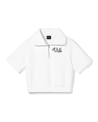 FLC ESSENTIAL HALF ZIP SIGNATURE PULLOVER - White