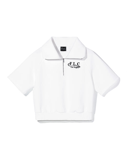 FLC ESSENTIAL HALF ZIP SIGNATURE PULLOVER - White