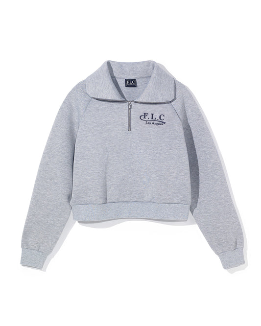 FLC HALF ZIP SIGNATURE PULLOVER  - Melange Grey