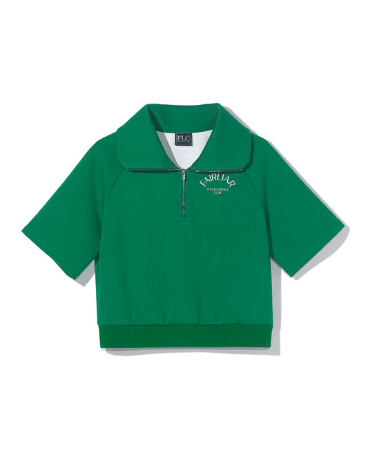 HEART LOGO HALF  ZIP PULLOVER - Green