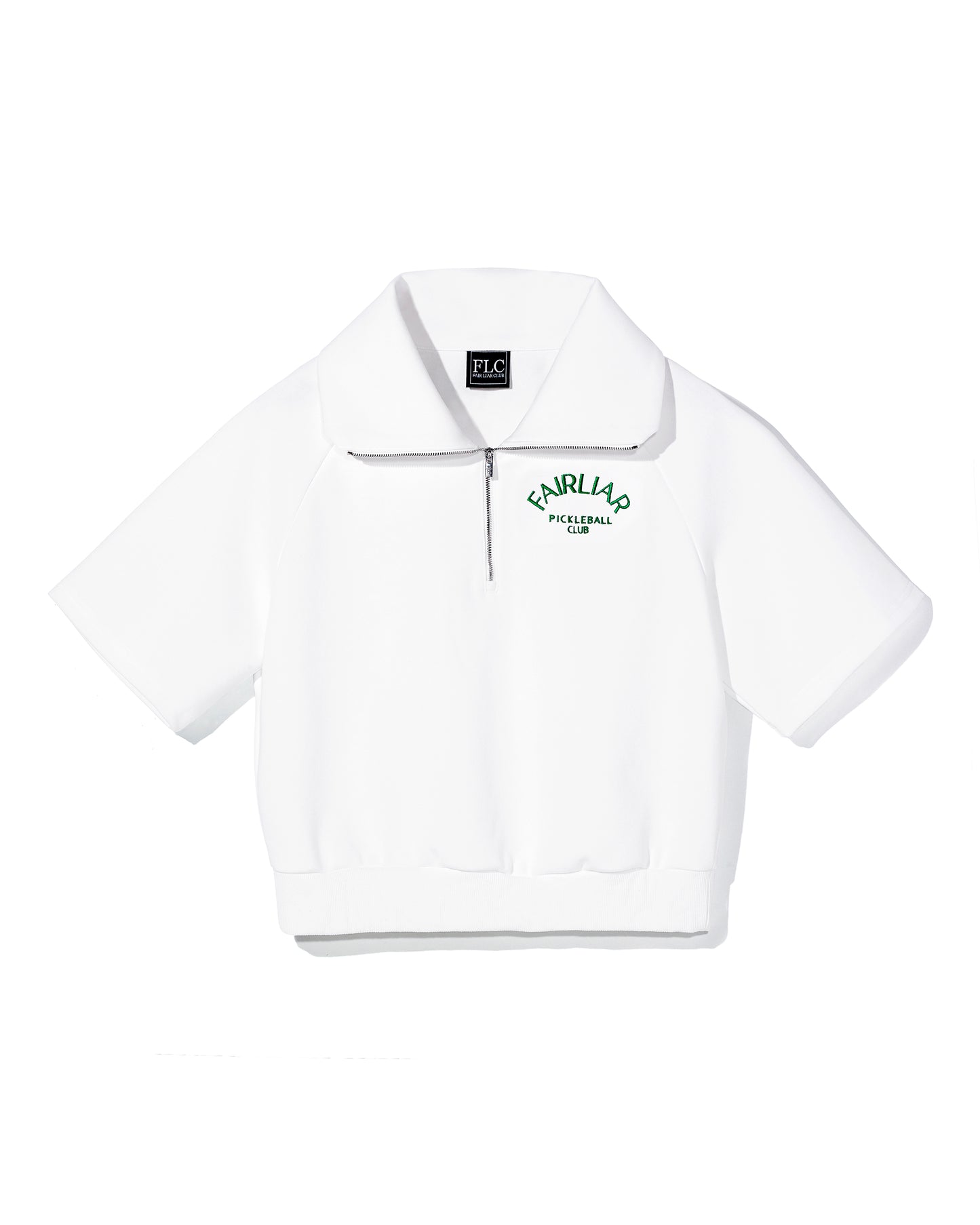 HEART LOGO HALF ZIP PULLOVER - White