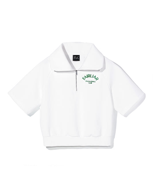 HEART LOGO HALF  ZIP PULLOVER - White