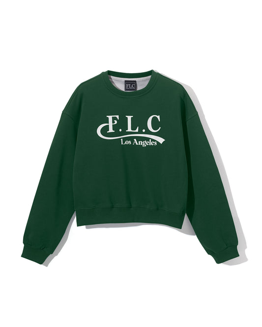 FLC ESSENTIAL CROPPED SWEATSHRITS- Dark Green