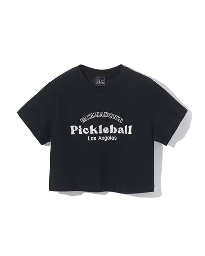 FAIRLIAR CLUB THE PICKLEBALL CROPPED T-SHIRT- Black