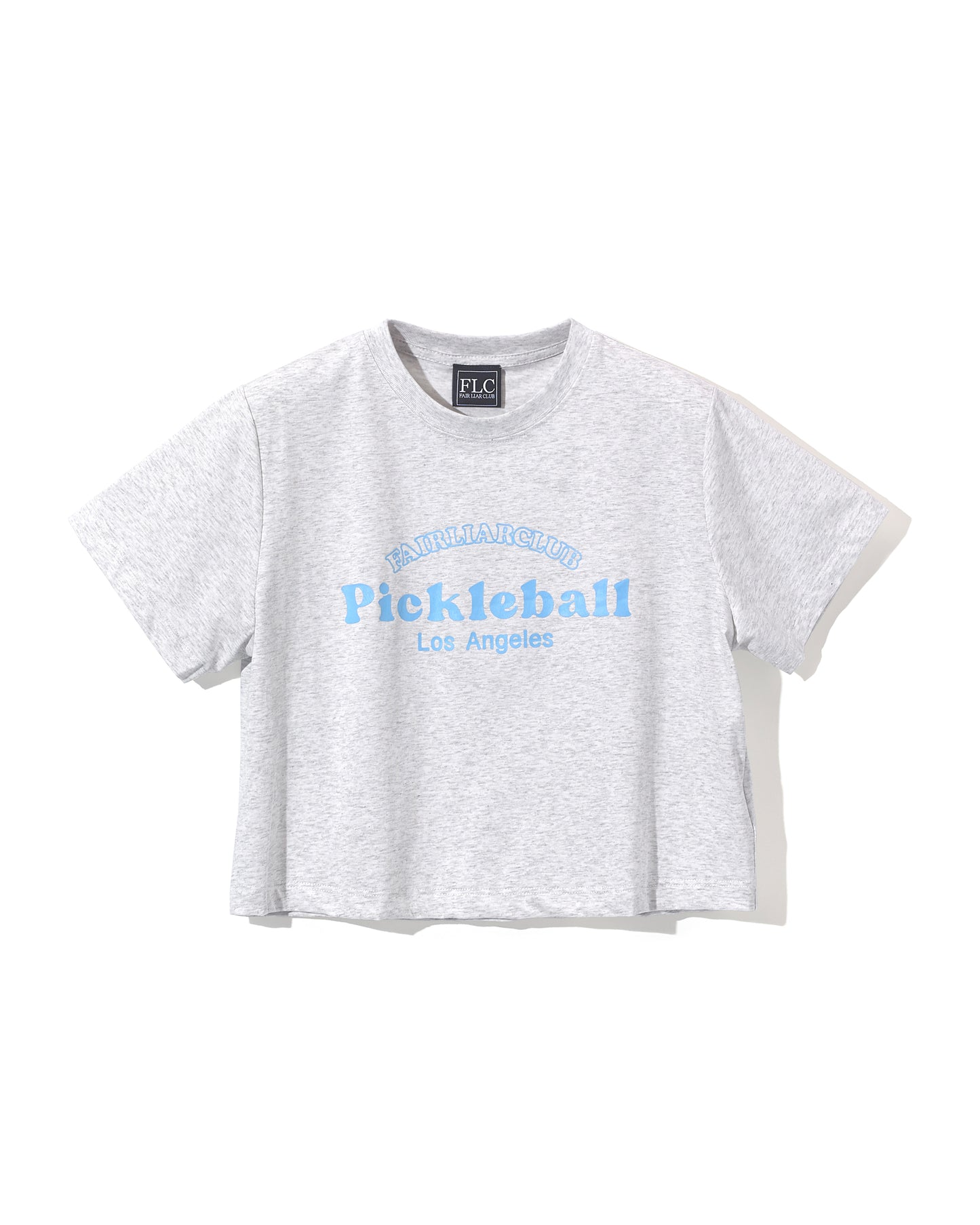 FAIRLIAR CLUB THE PICKLEBALL CROPPED T-SHIRT- Melange Grey