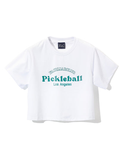 FAIRLIAR CLIB THE PICKLEBALL CROPPED T-SHIRT- White