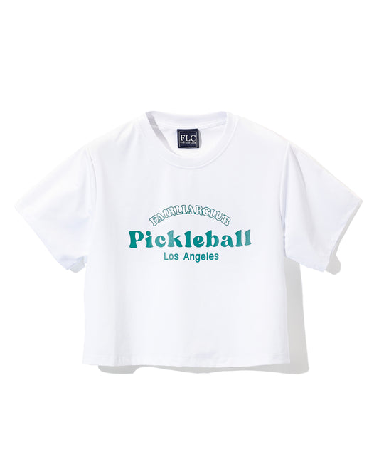 FAIRLIAR CLUB THE PICKLEBALL CROPPED T-SHIRT- White