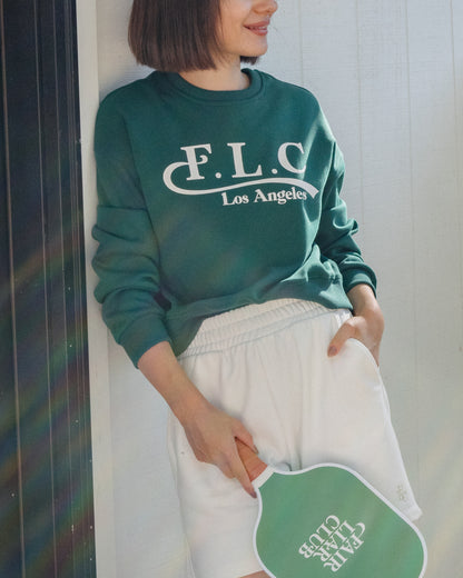 FLC ESSENTIAL CROPPED SWEATSHRITS- Dark Green