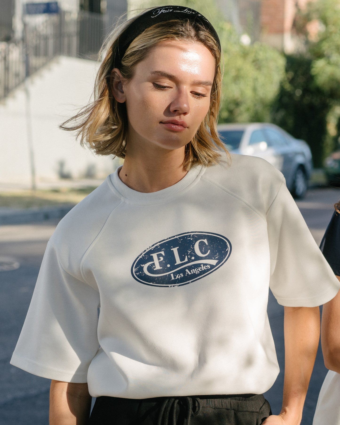 VINTAGE LOGO SHORT SLEEVE SWEATSHIRTS - White